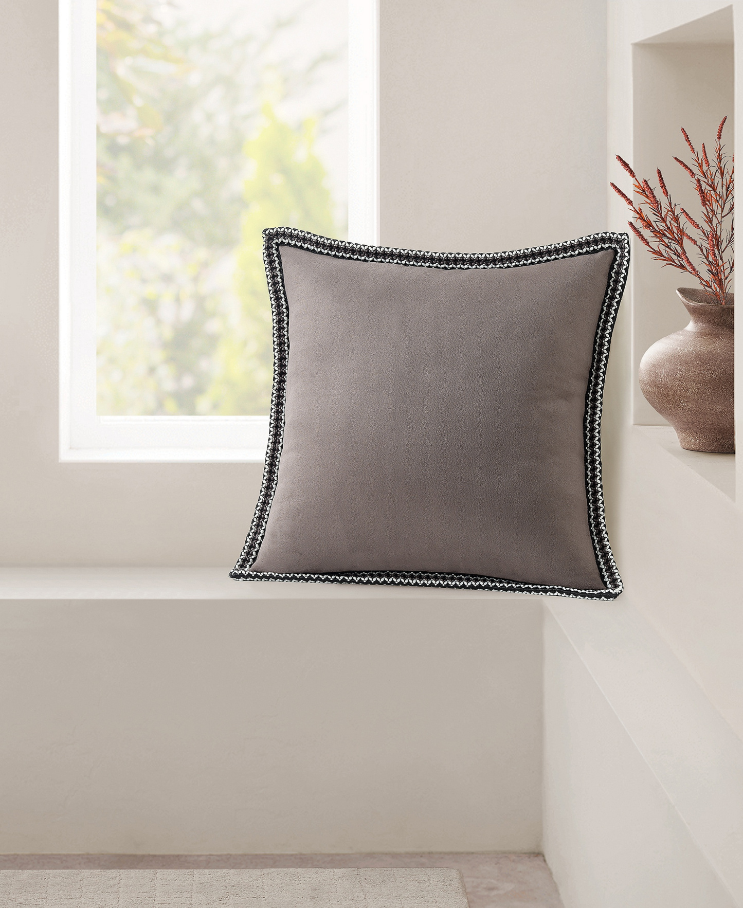 Kirkwood UGG Braid Decorative Pillow, 20" x 20" - Charcoal