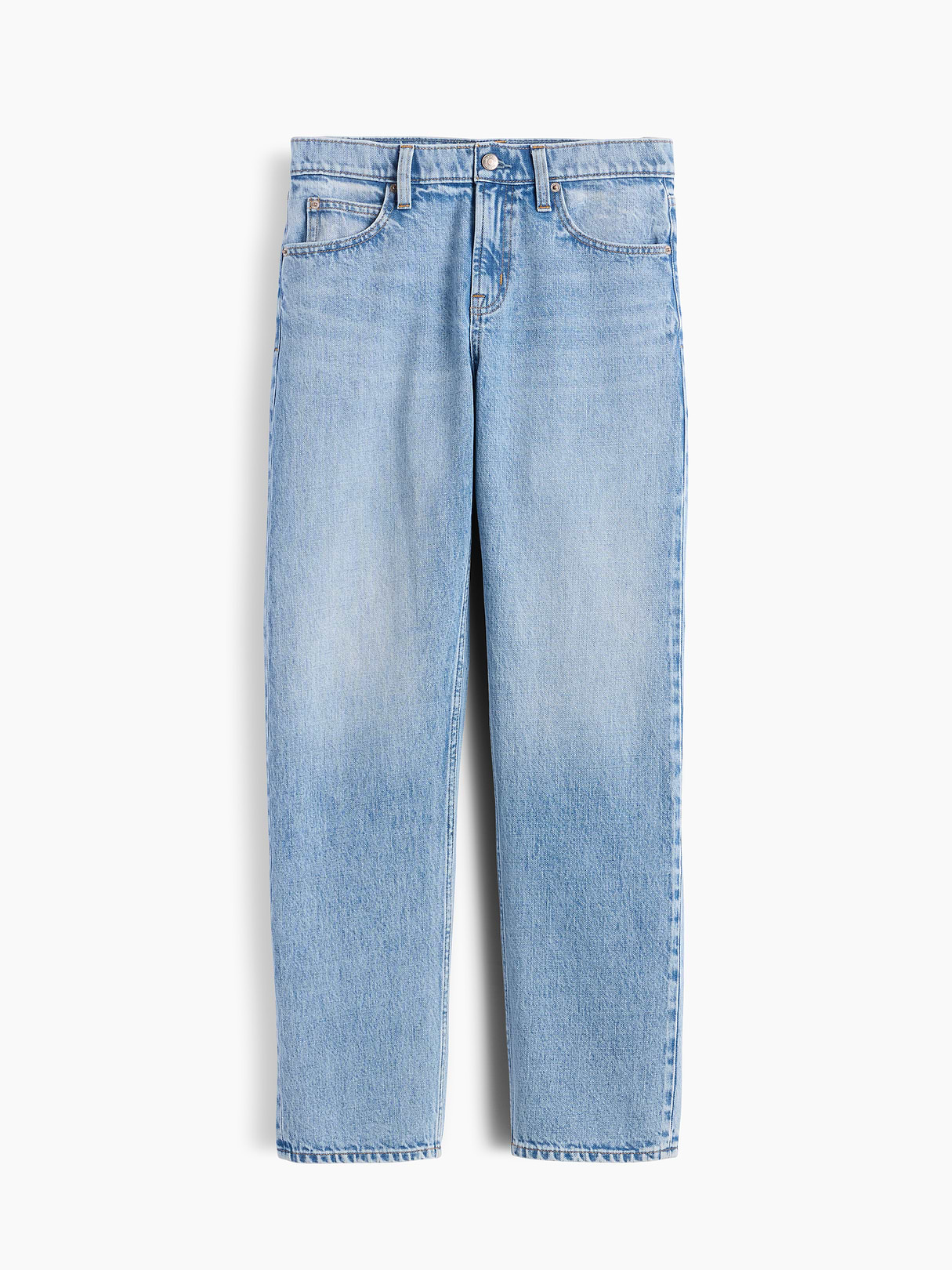 Mid Rise Straight Taper Jeans - Light wash