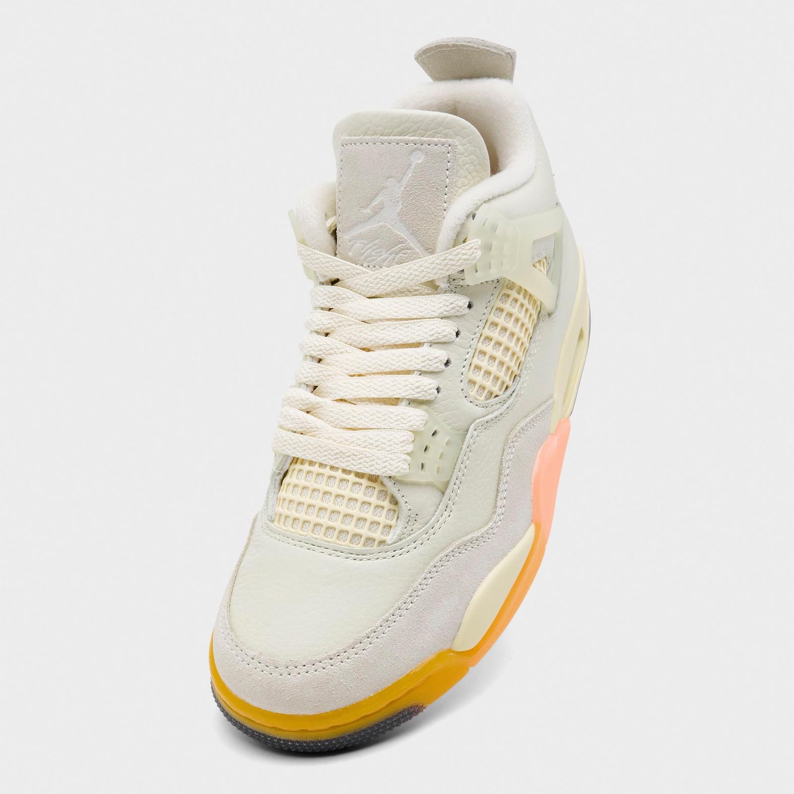 Women's Air Jordan Retro 4 Casual Shoes - Coconut Milk/Bright Mango/Bright Mango/Muslin - view 3