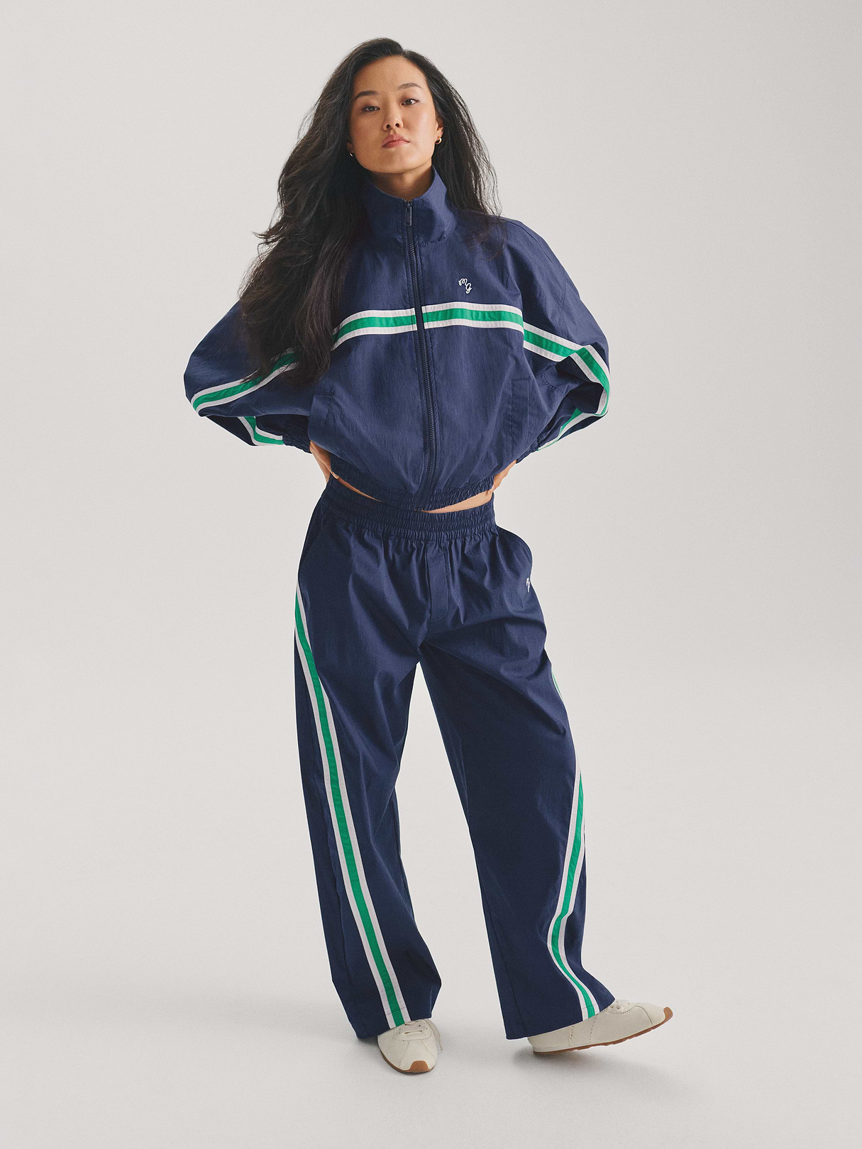 Gap × Malbon Textured Poplin Barrel Track Pants - Vintage navy