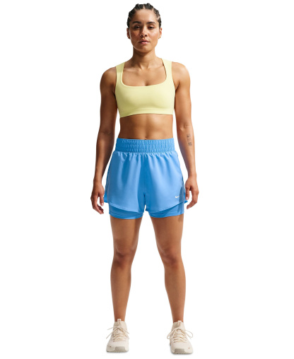 Nike Women's One Dri-Fit High-Waist 2-in-1 Shorts - University Blue/white