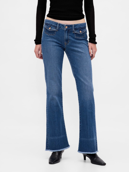 Low Rise Long & Lean Split-Hem Jeans - Medium indigo
