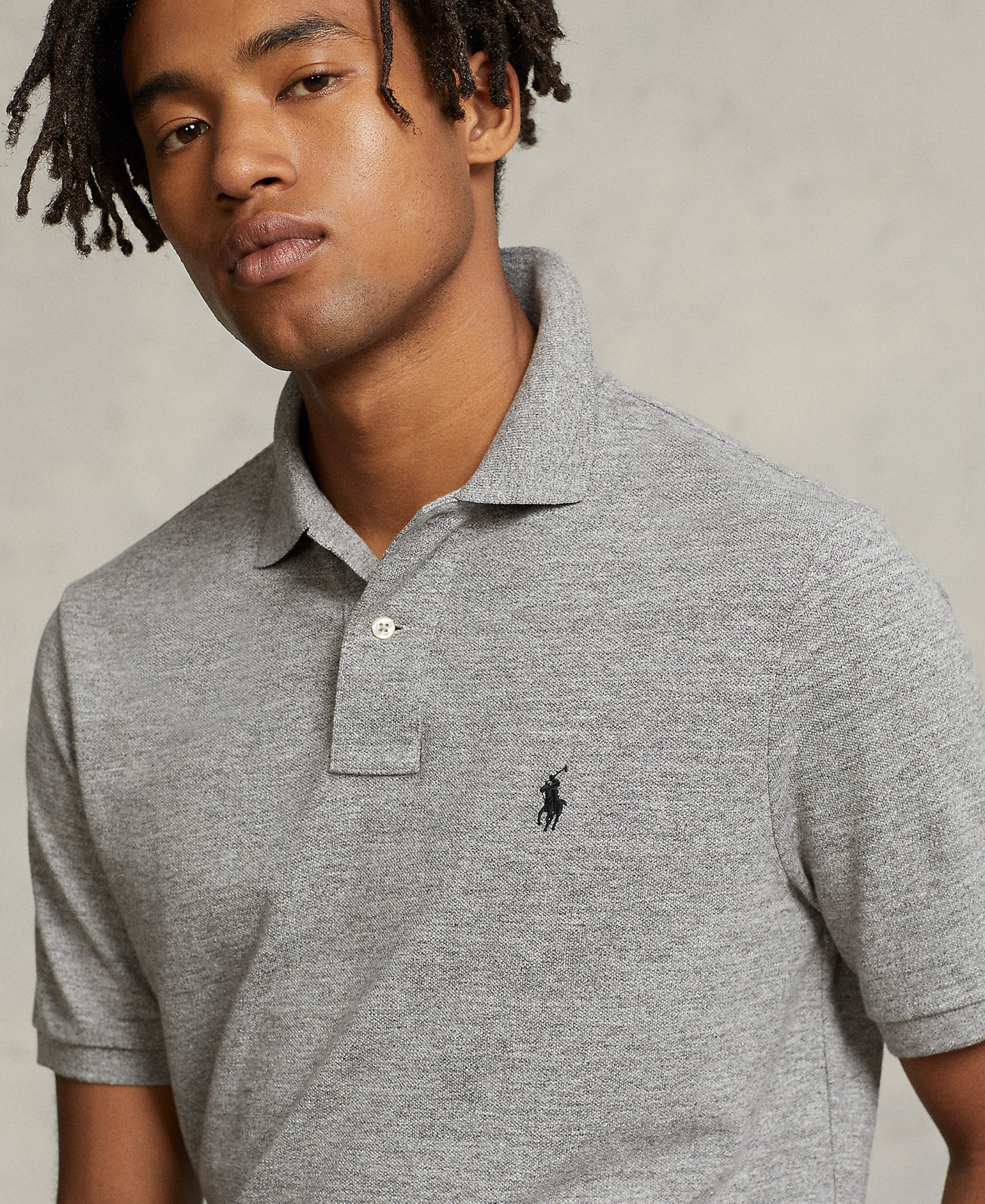 Polo Ralph Lauren Men's Custom Slim-Fit Mesh Polo Shirt - Canterbury Heather