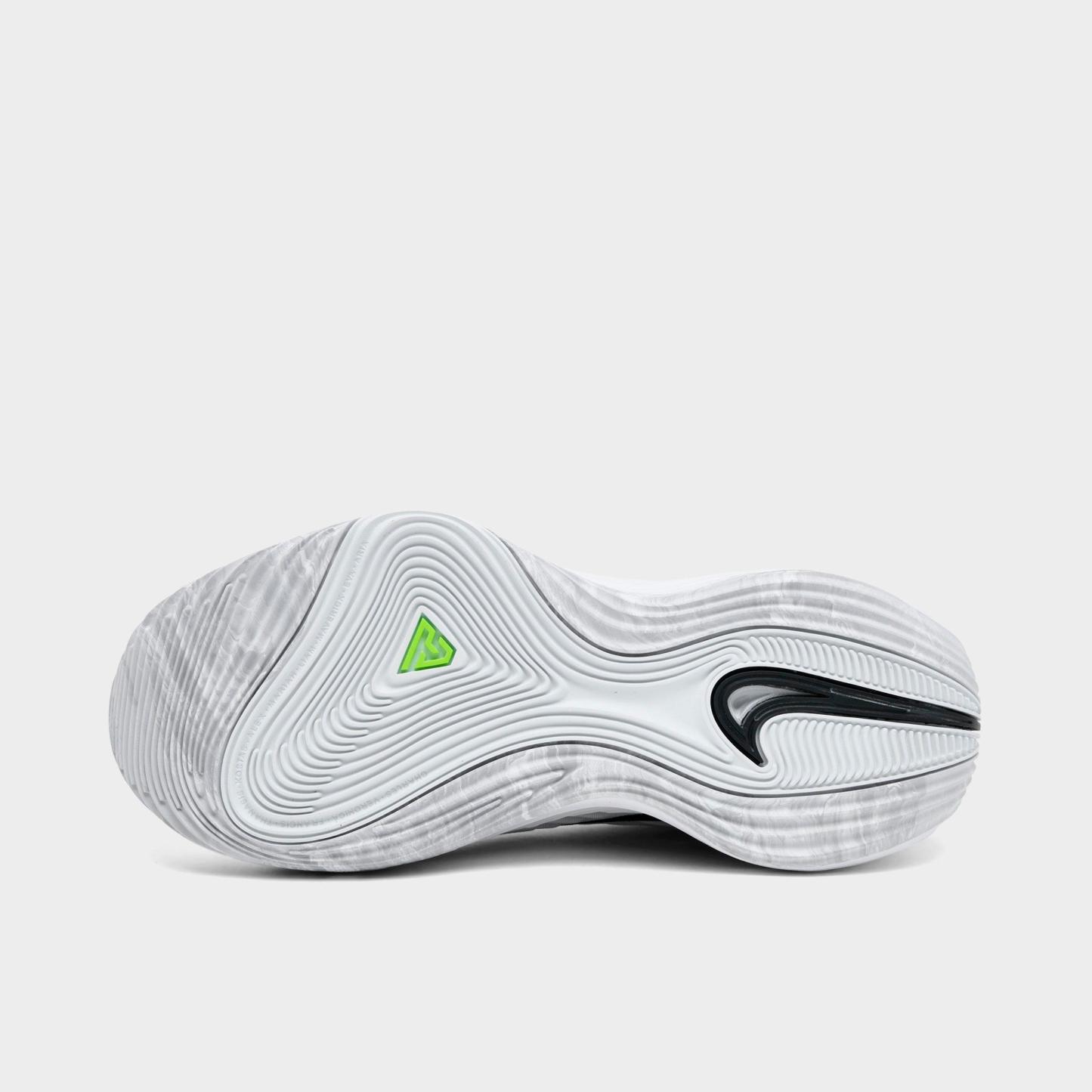 Men's Nithtke Giannis Immortality 5 Basketball Shoes - Part 1 - White/Off White/Light Smoke Grey/Metallic Silver - Bottom view