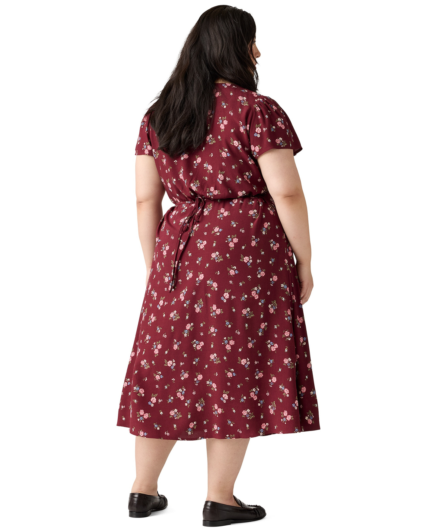 Levi's Women's Lilith V-Neck Midi Dress - Abellona Floral Cabernet