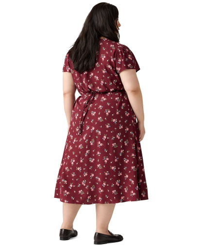 Levi's Women's Lilith V-Neck Midi Dress - Abellona Floral Cabernet