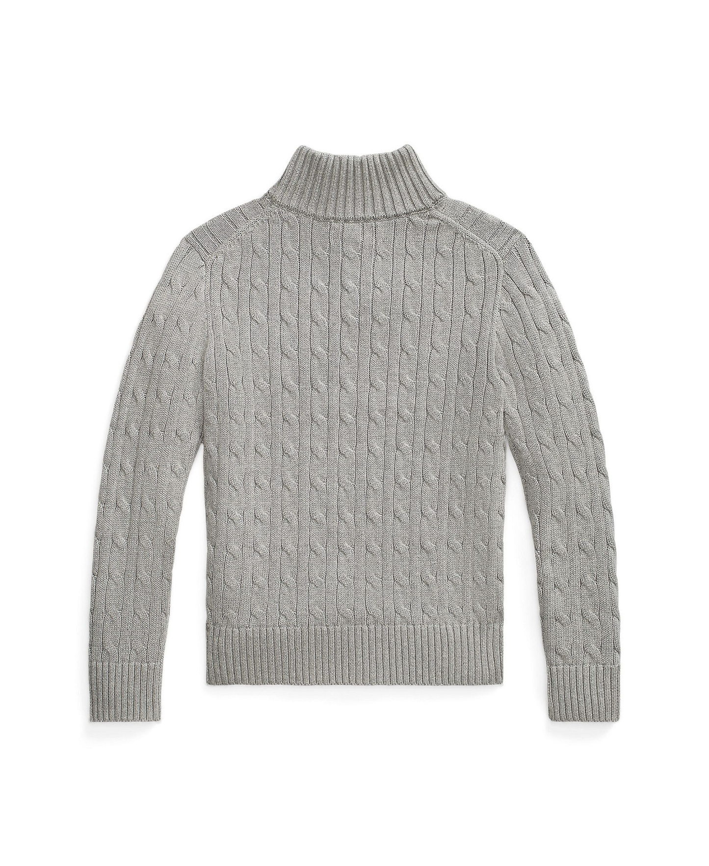 Polo Ralph Lauren Big Boys Cable-Knit Cotton Quarter-Zip Sweater - Andover Heather