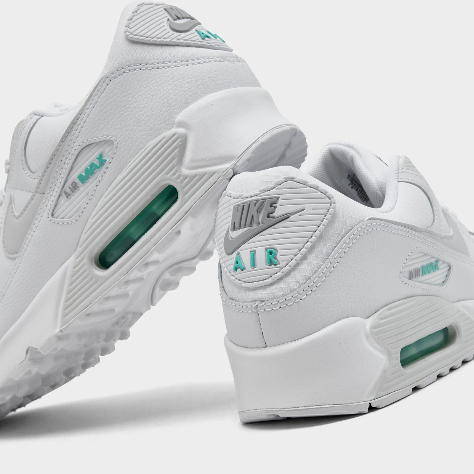 Men's Nike Air Max 90 Casual Shoes - White/Photon Dust/Hyper Turquoise