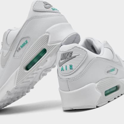 Men's Nike Air Max 90 Casual Shoes - White/Photon Dust/Hyper Turquoise