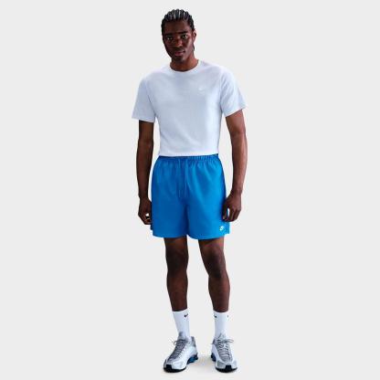 Men's Nike Club Woven 6" Flow Shorts - Light Photo Blue/White