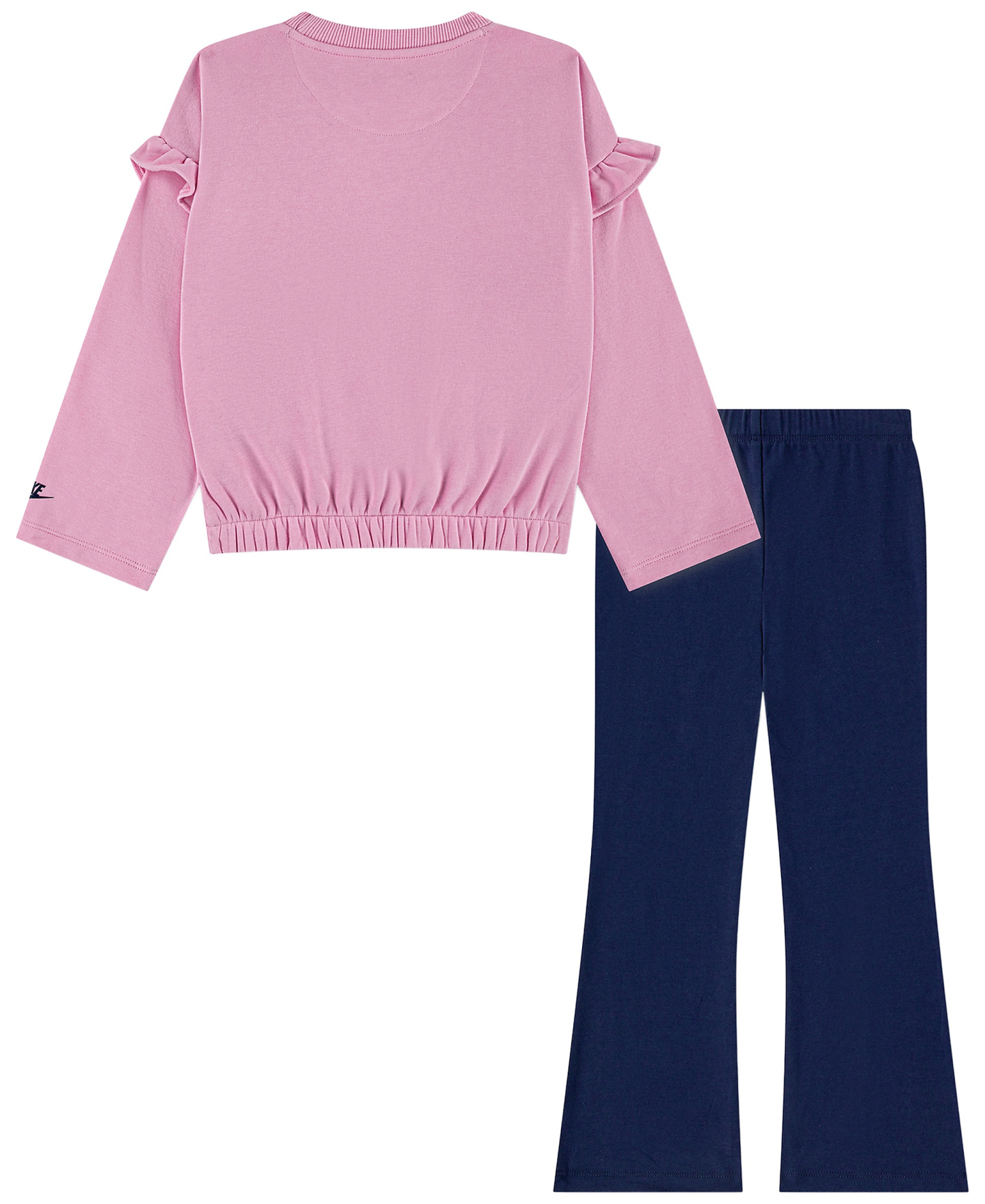 Nike Girls' 4-6X Ruffle Top and Flared Leggings, 2-Piece Set - Pink/Navy