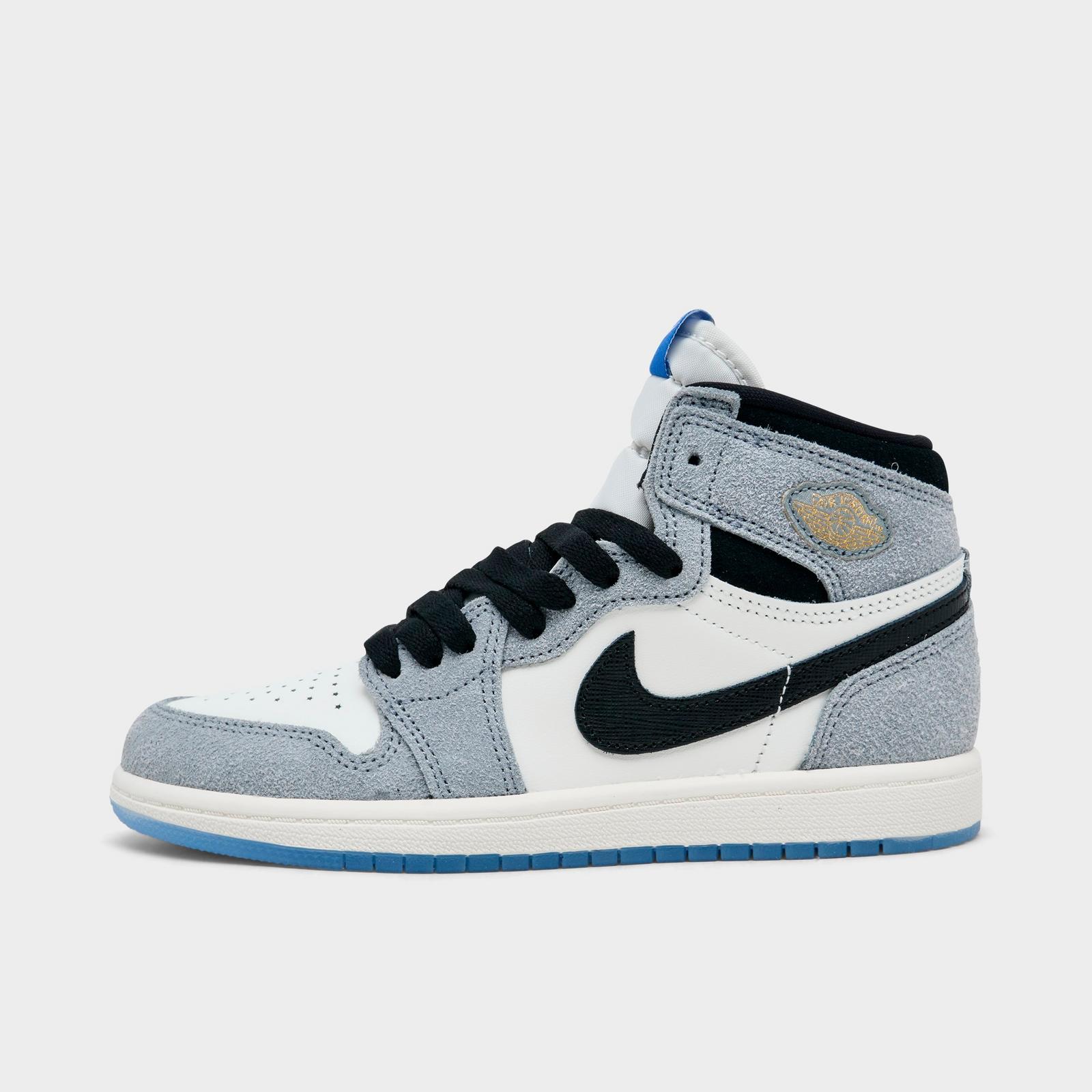 Little Kids' Air Jordan Retro 1 High OG Casual Shoes - Cool Grey/Black/Sail/Game Royal/White - view 1