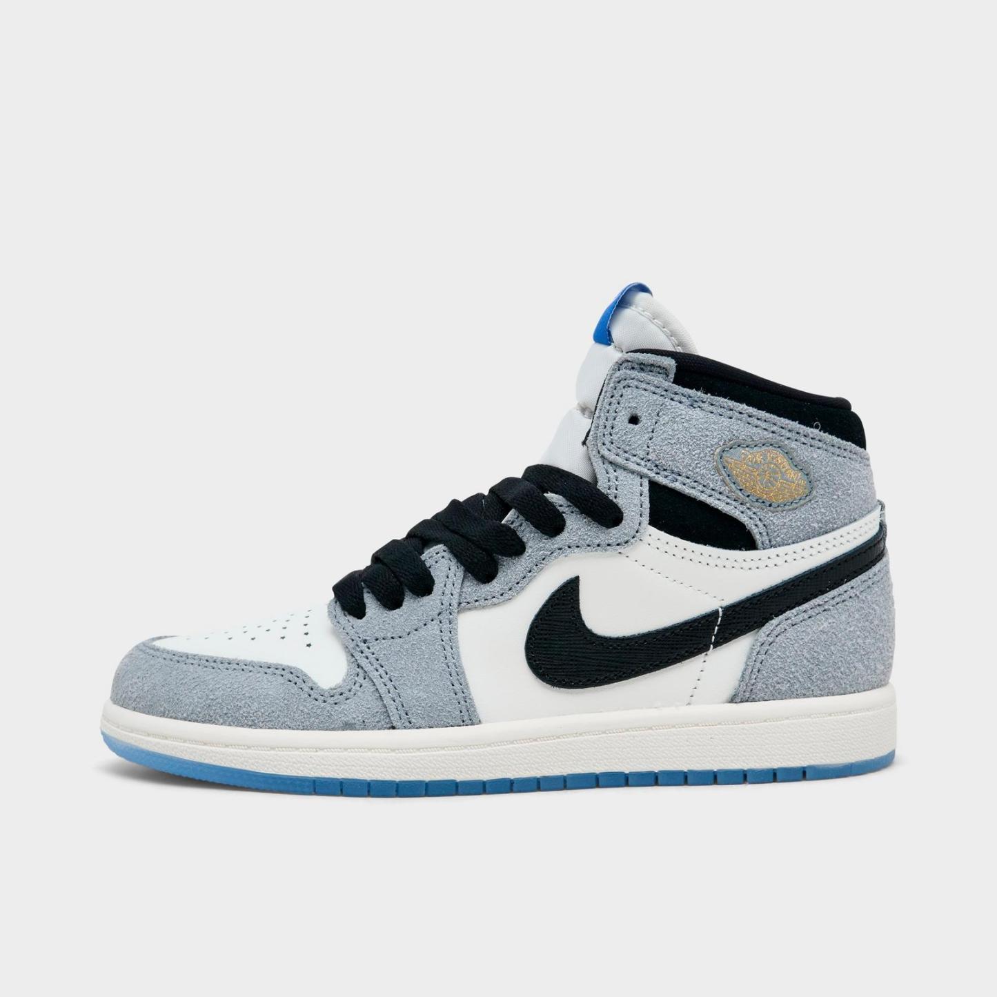 Little Kids' Air Jordan Retro 1 High OG Casual Shoes - Cool Grey/Black/Sail/Game Royal/White - view 1