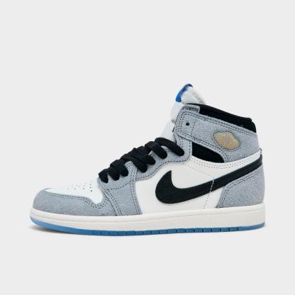 Little Kids' Air Jordan Retro 1 High OG Casual Shoes - Cool Grey/Black/Sail/Game Royal/White - view 1