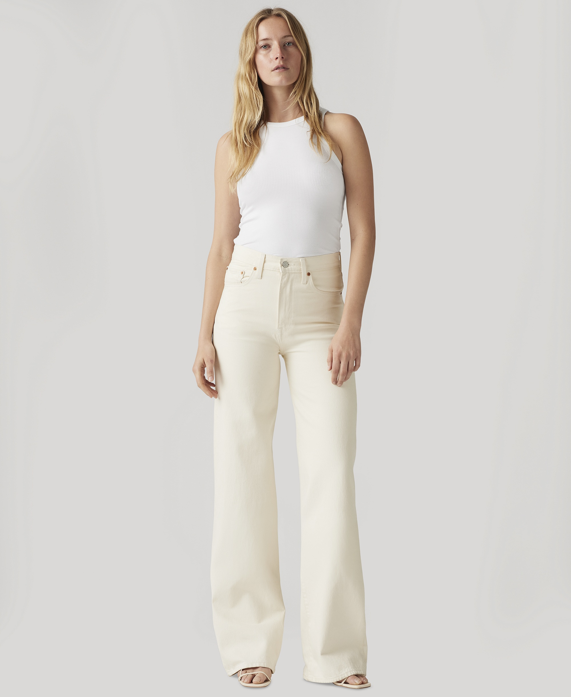 Levi's Premium Women's Ribcage Wide-Leg Jeans - Barely Freezing