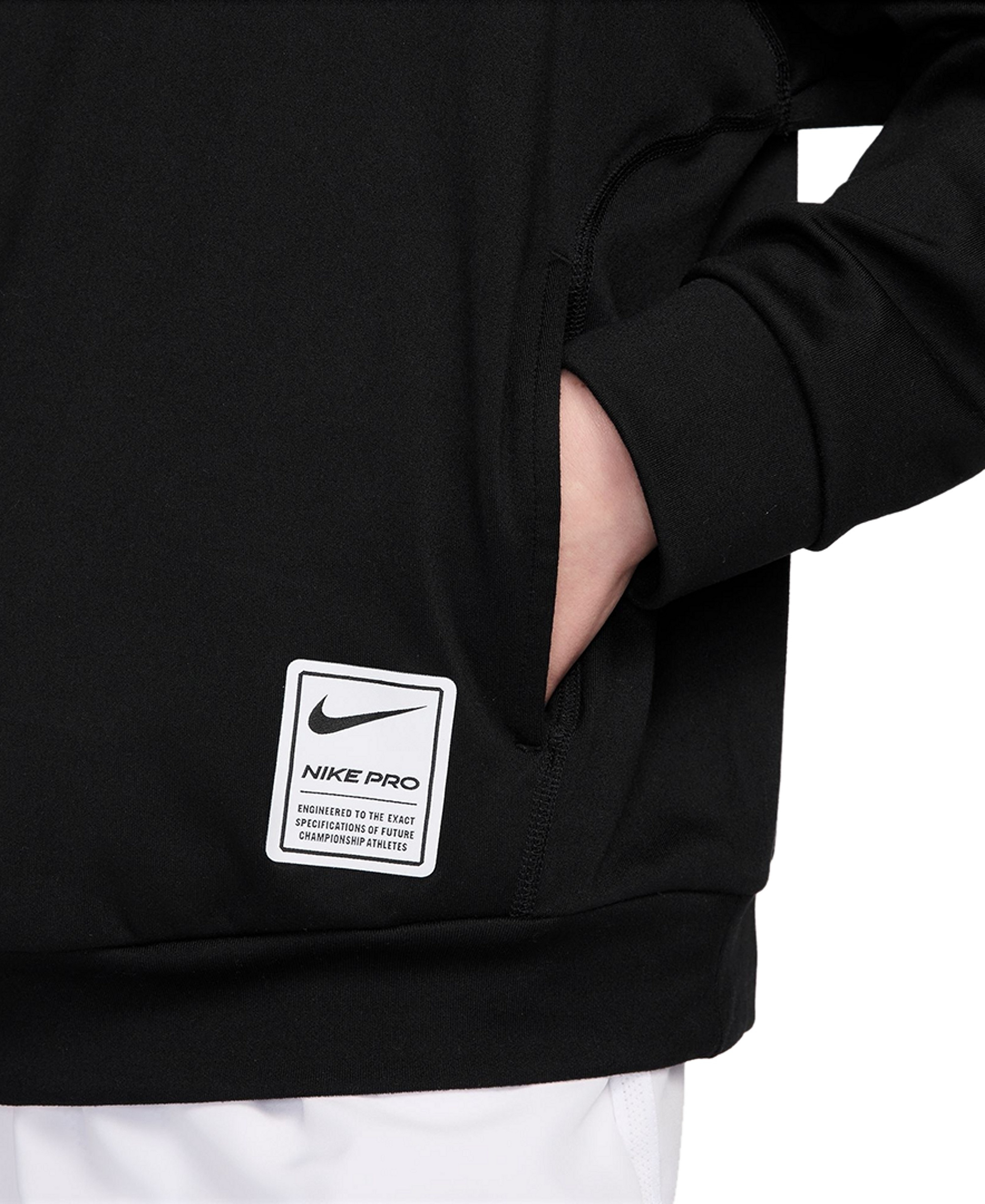 Nike Boys' 8-20 DRI-FIT Hooded Sweatshirt - Black/white