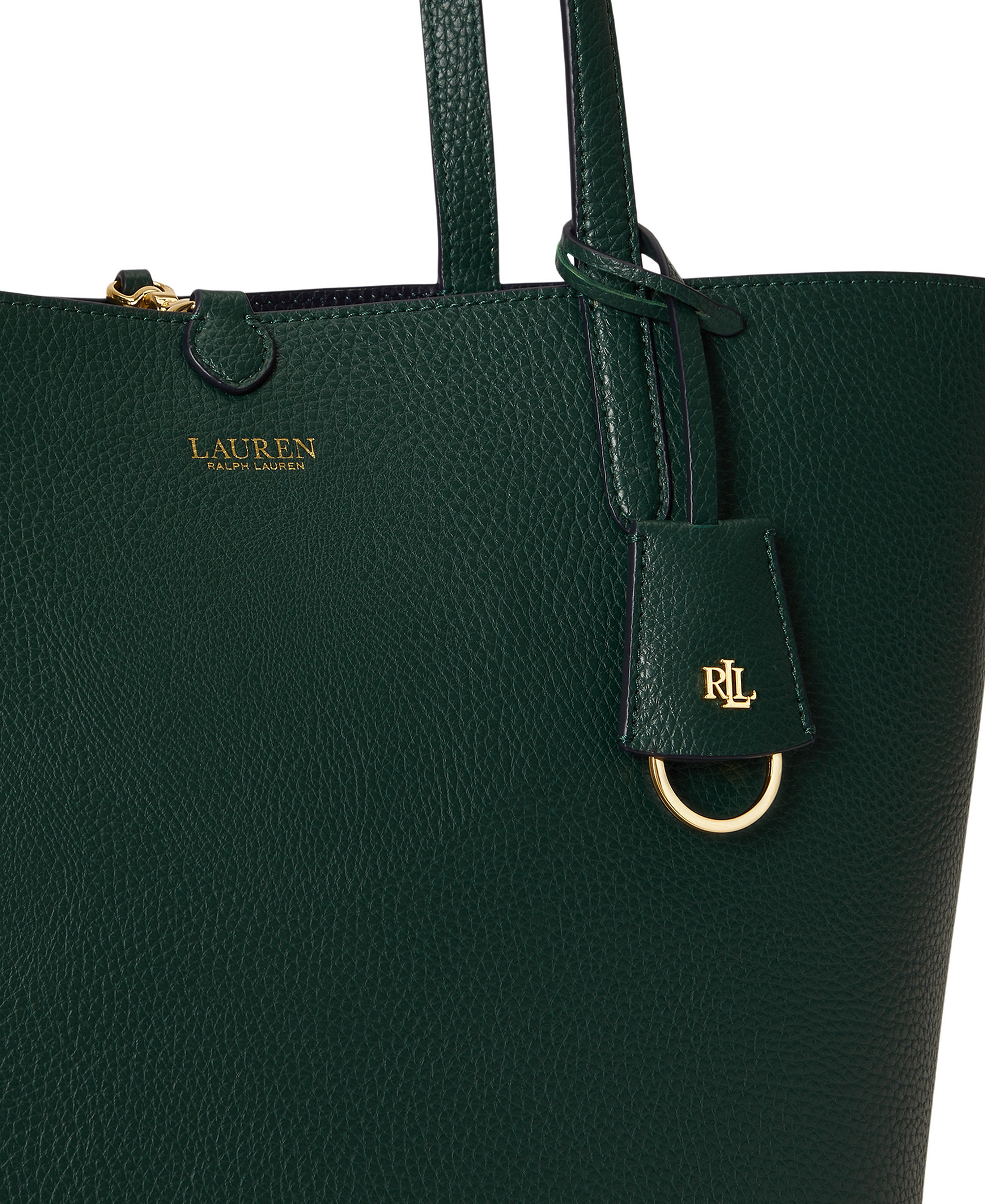 Lauren Ralph Lauren Faux-Leather Reversible Extra Large Tote Handbag - Season Green/Belting
