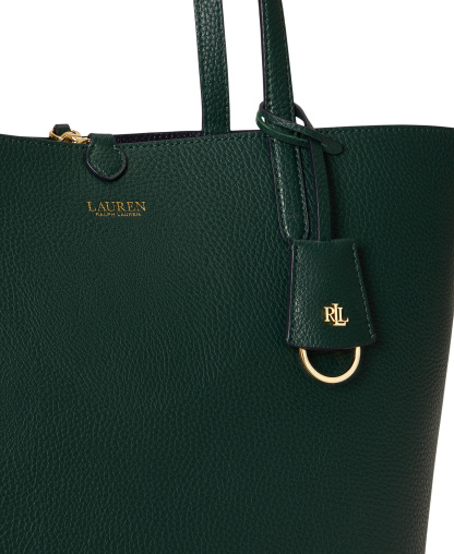 Lauren Ralph Lauren Faux-Leather Reversible Extra Large Tote Handbag - Season Green/Belting