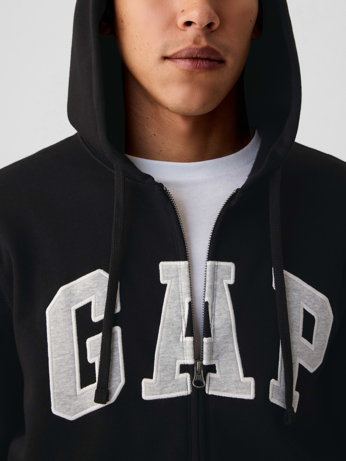 Adult VintageSoft Arch Logo Zip Hoodie - true black