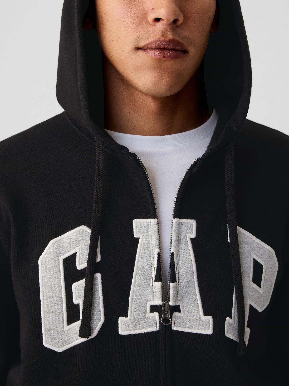 Adult VintageSoft Arch Logo Zip Hoodie - true black