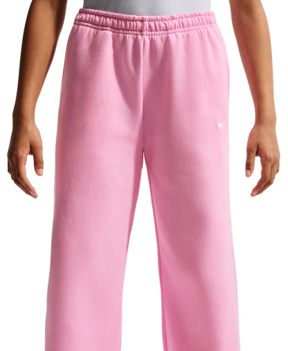 Nike Girls' 7-16 Sportswear Studio Fleece Wide Leg Pants - Pink Rise