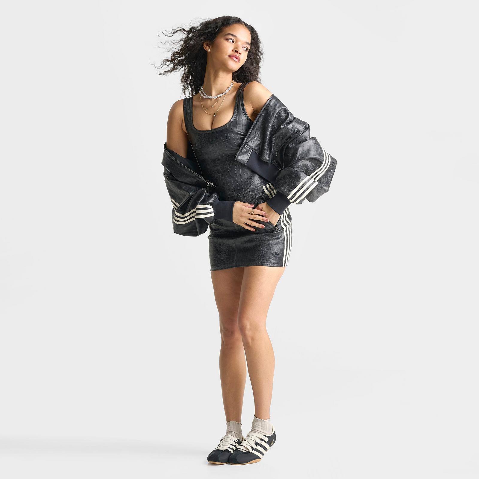 Women's adidas Originals Pleather Mini Skirt - Black - view 2