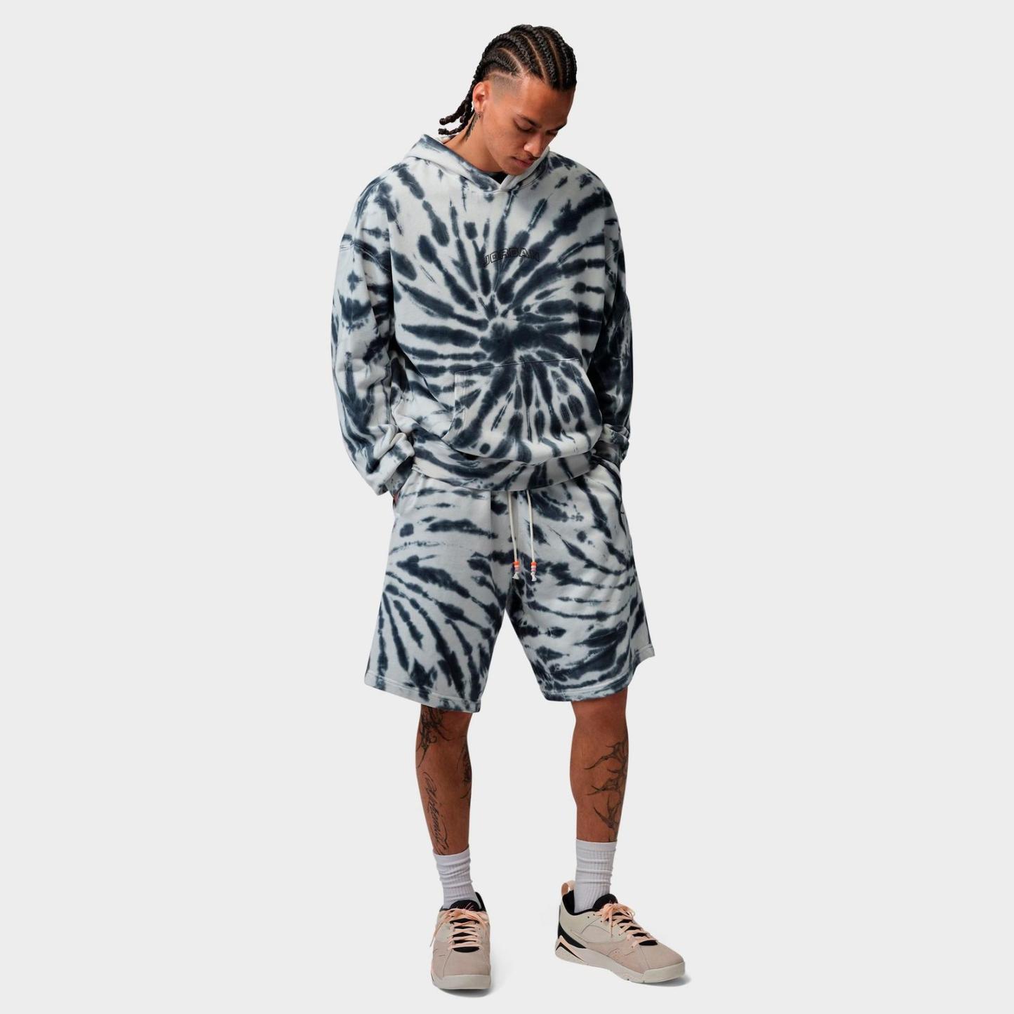 Men's Jordan Brooklyn Fleece Tie-Dye Festival Pullover Hoodie - Sail/Off-Noir/Black - view 2