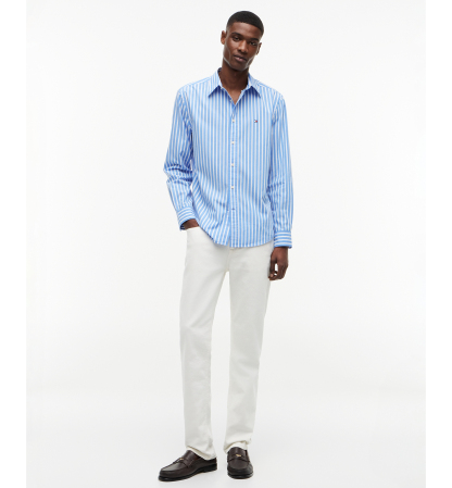 Tommy Hilfiger Regular-Fit Men's Flex Poplin Stripe Shirt - Blue Spell / Stripe
