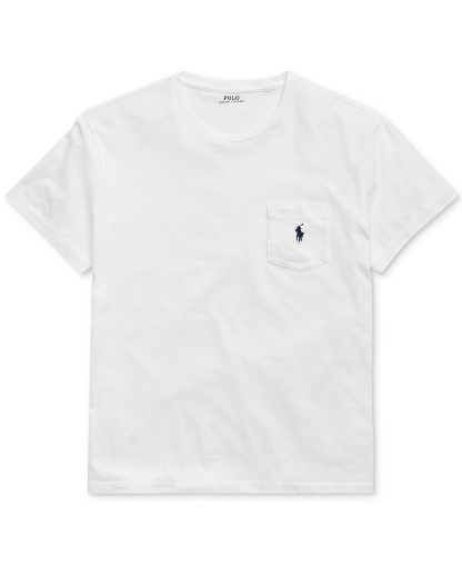 Polo Ralph Lauren Men's Big & Tall Crew-Neck Pocket T-Shirt - White