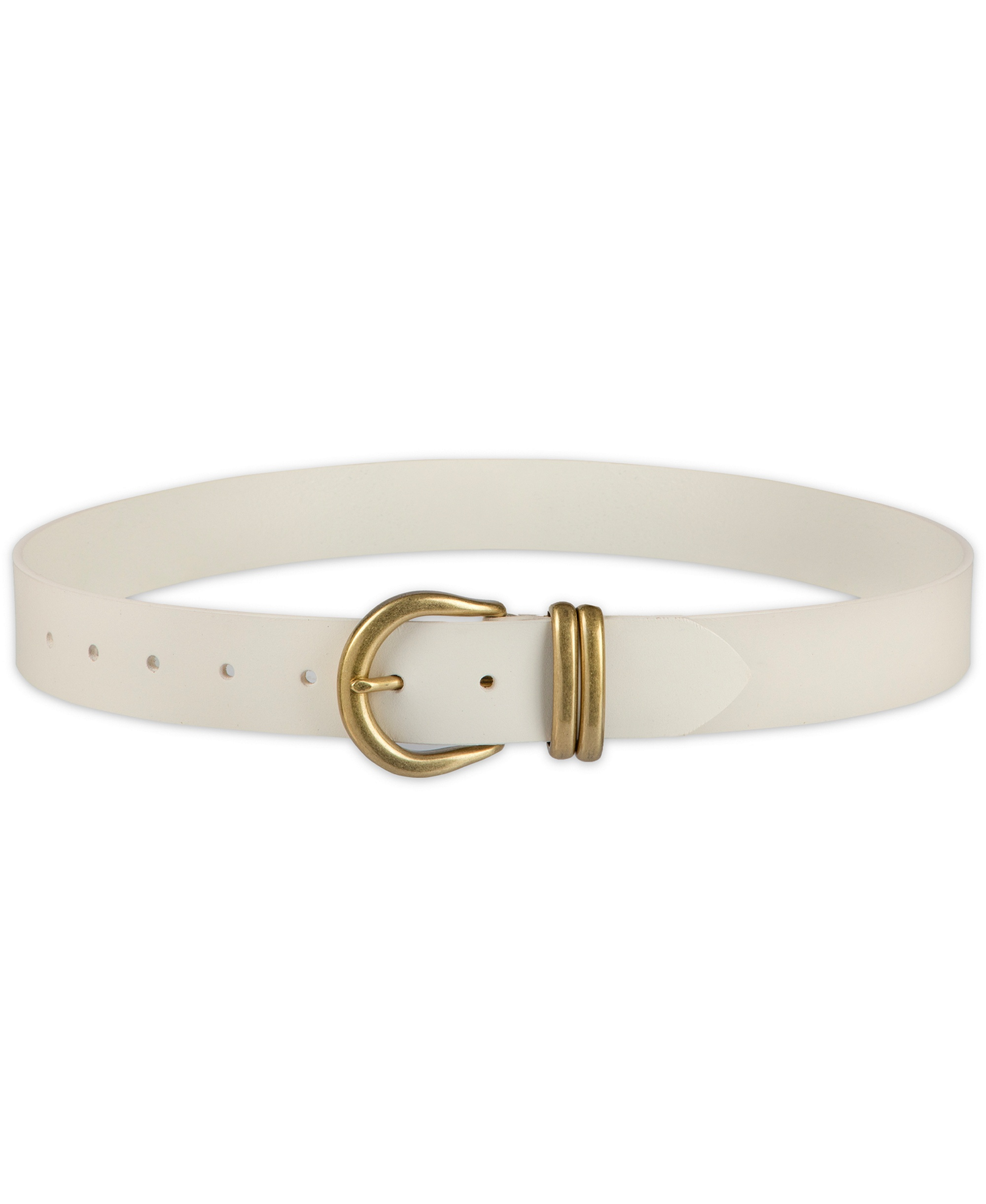 Levi's Women's Double Metal Loop Leather Belt - White