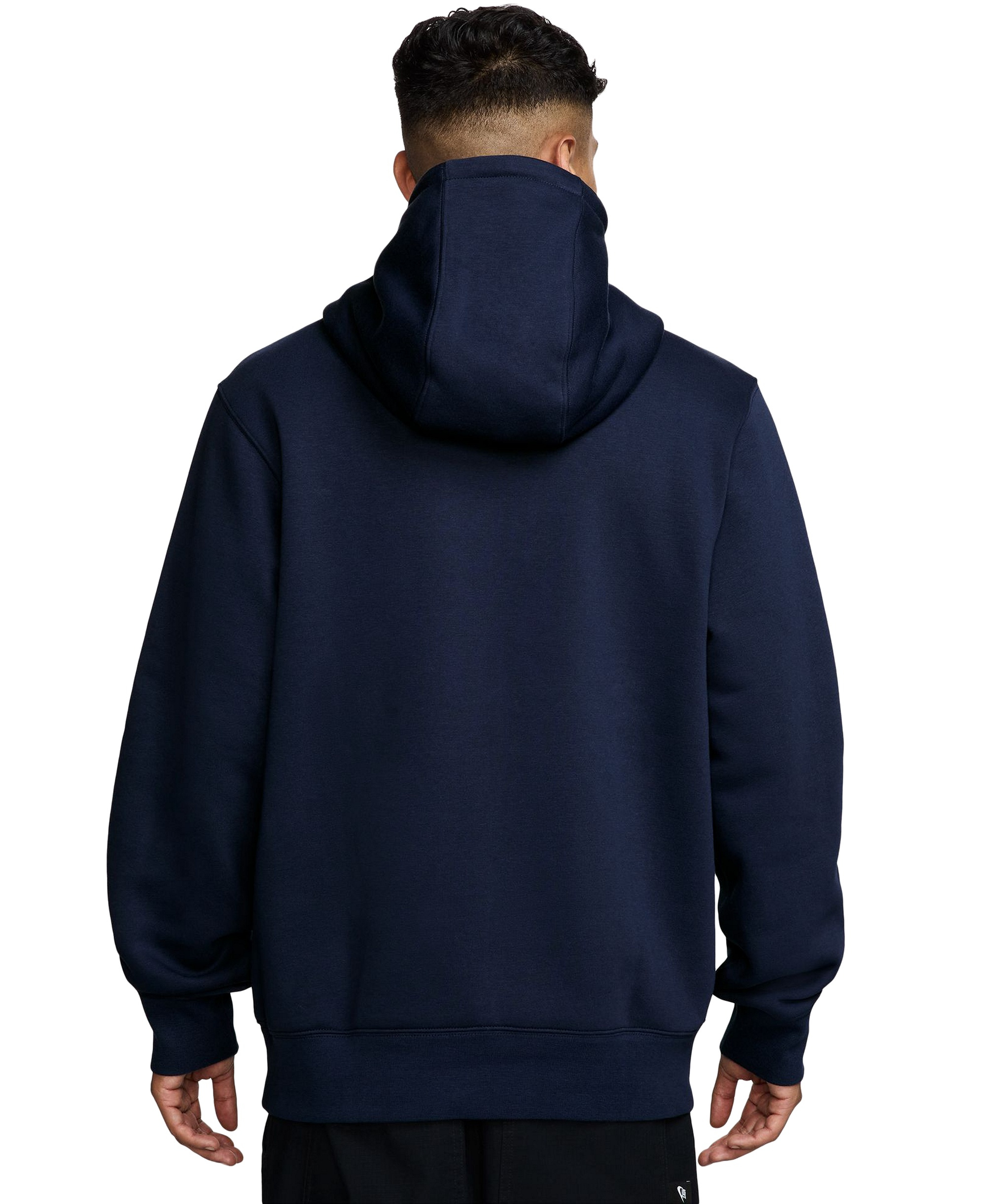 Nike Men's Club Pullover Fleece Hoodie Logo - Obsidian/White