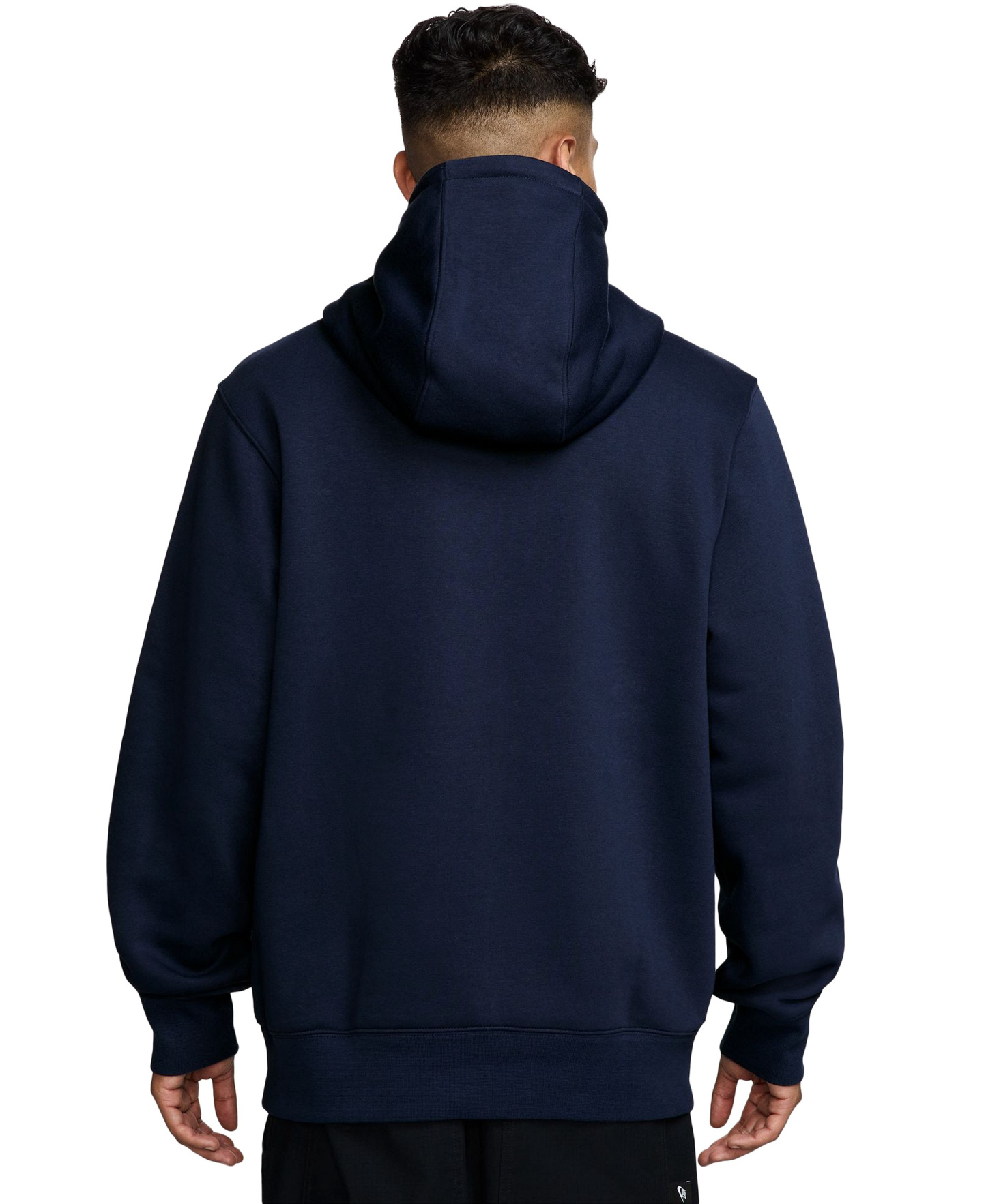 Nike Men's Club Pullover Fleece Hoodie Logo - Obsidian/White