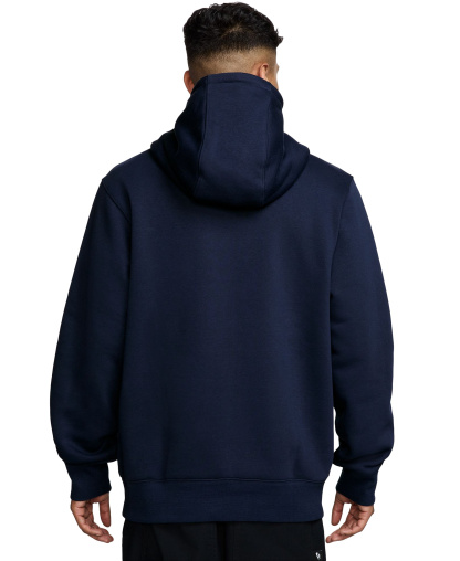 Nike Men's Club Pullover Fleece Hoodie Logo - Obsidian/White