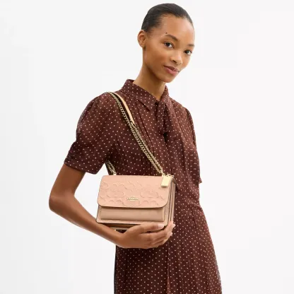 Klare Crossbody Bag In Signature Leather - Gold/Faded Blush - view 2