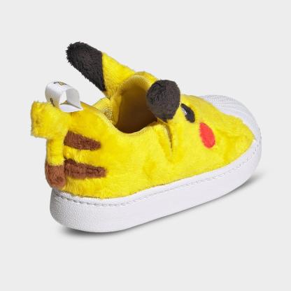 Kids' Toddler adidas x Pokemon Superstar Quickon Casual Shoes - Yellow/Core Black/Cloud White - Back view