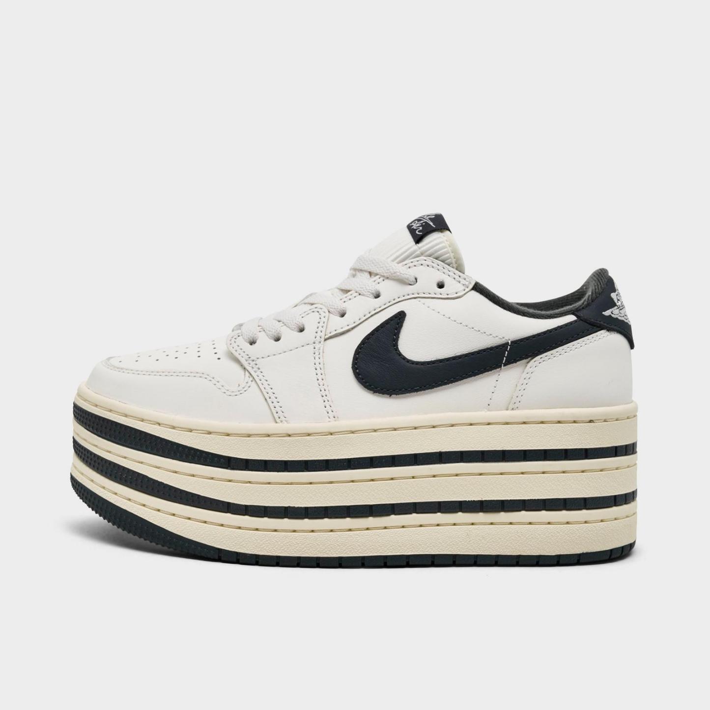 Women's Air Jordan 1 Low Triple Stack Casual Shoes - Sail/Anthracite/Coconut Millk - view 1