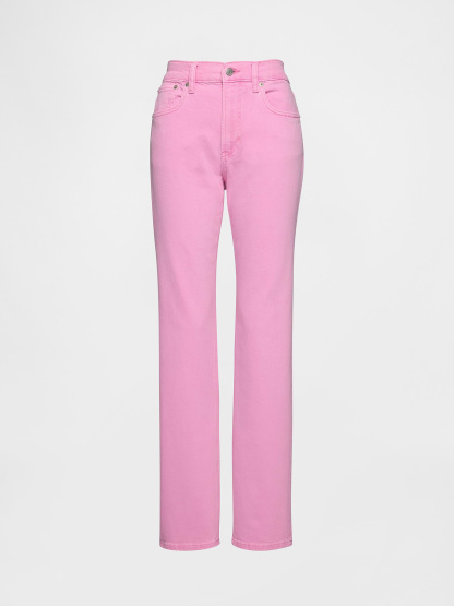 High Rise '90s Slim Straight Jeans - Sugar pink