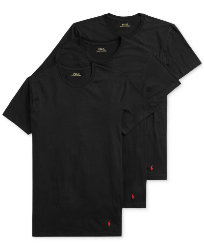 Polo Ralph Lauren Men's 3-Pack Classic Undershirts - Polo Black