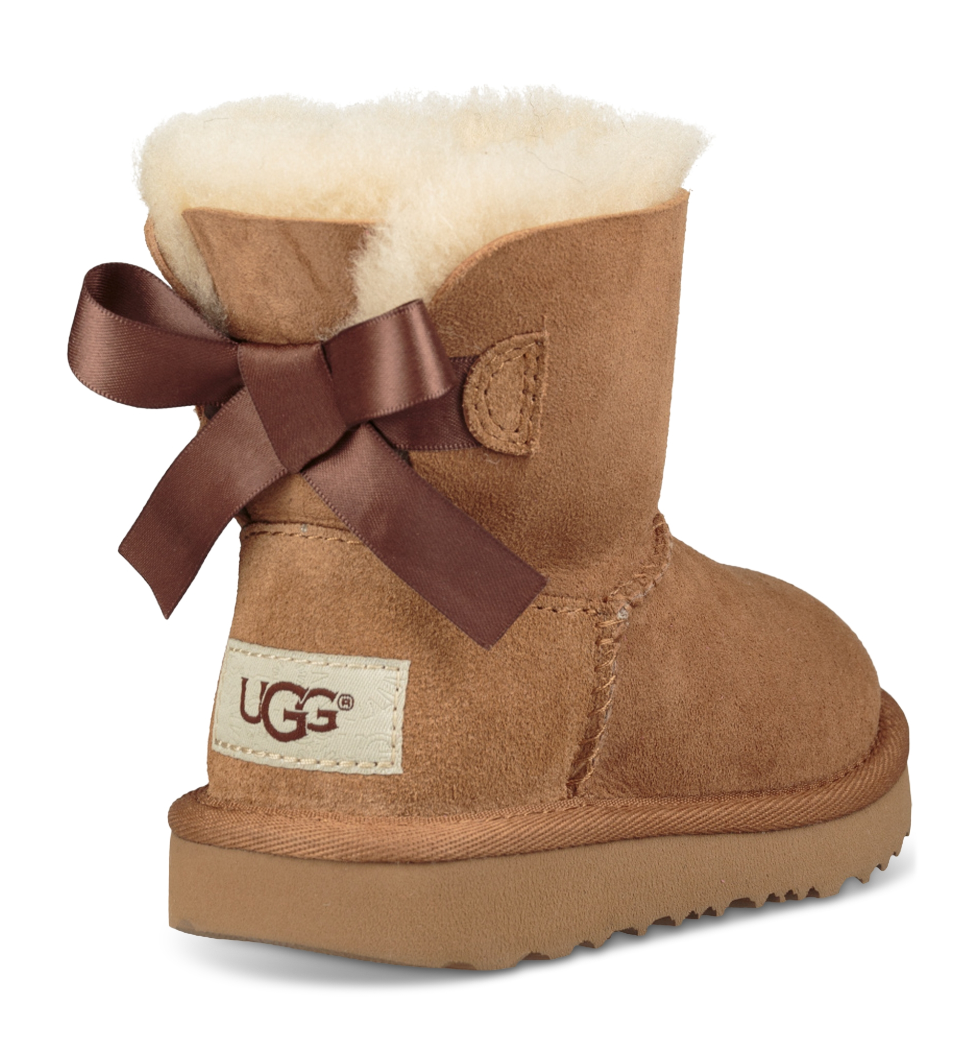 UGG® Toddler Mini Bailey Bow II Booties - Chestnut