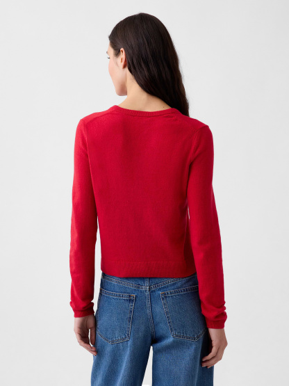 CashSoft Crop Cardigan - Modern red