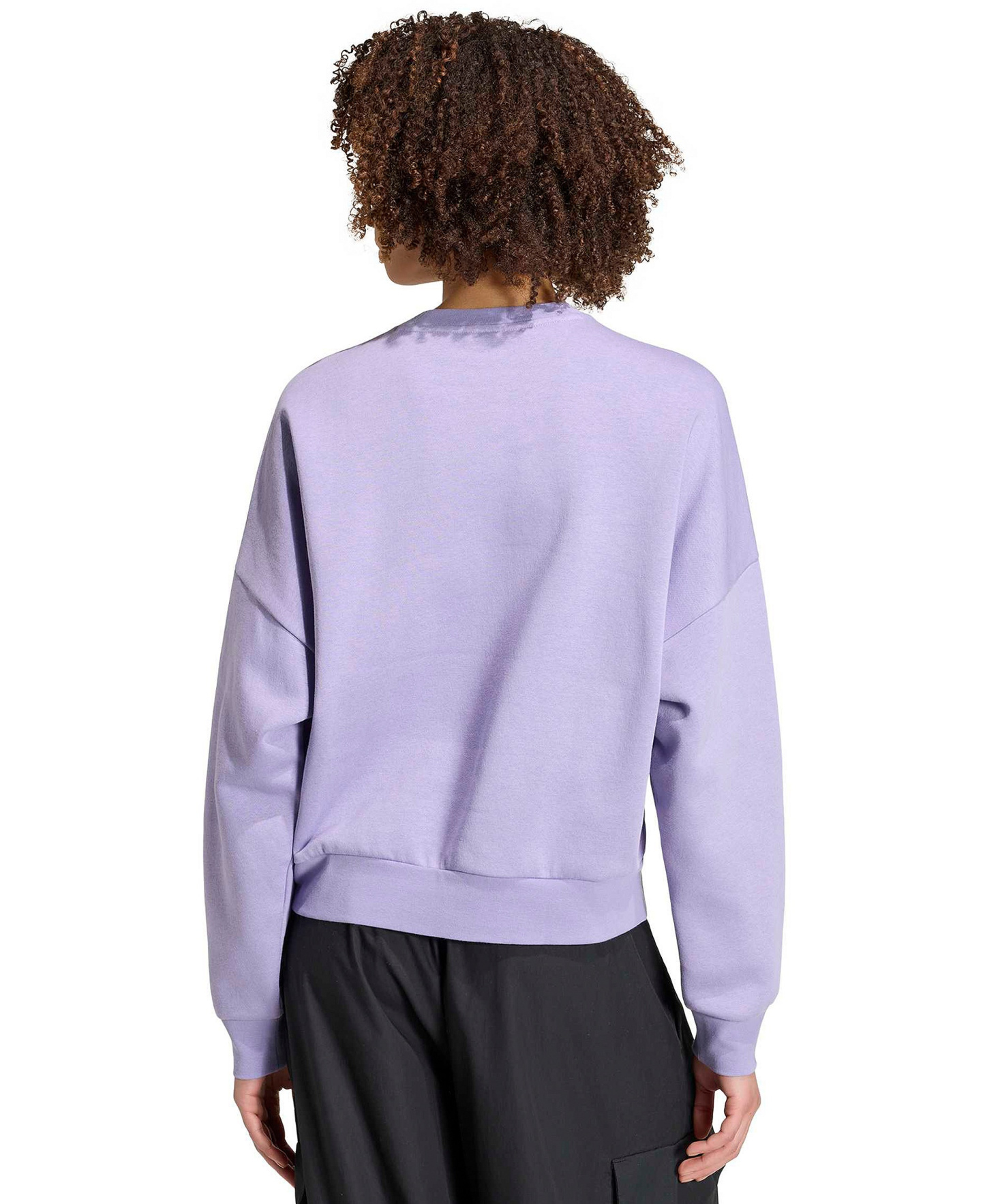 adidas Women's Essentials Crewneck Small-Logo Sweatshirt - Magic Lilac/white