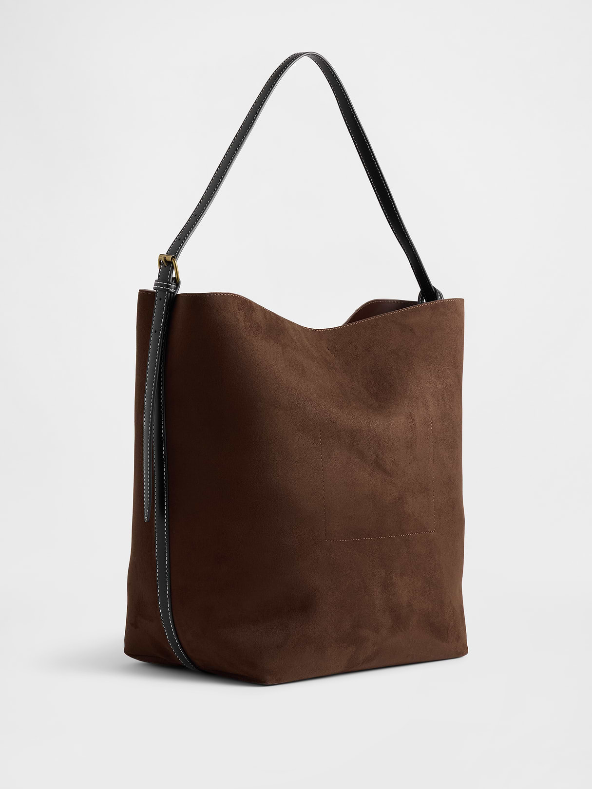Vegan Suede Bucket Bag - Chocolate cake brown