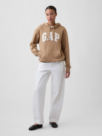Relaxed Gap Logo Hoodie - Camel hair brown