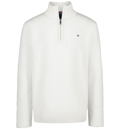 Tommy Hilfiger Boys' 8-20 Zipneck Cotton Quarter-Zip Sweater - Ecru
