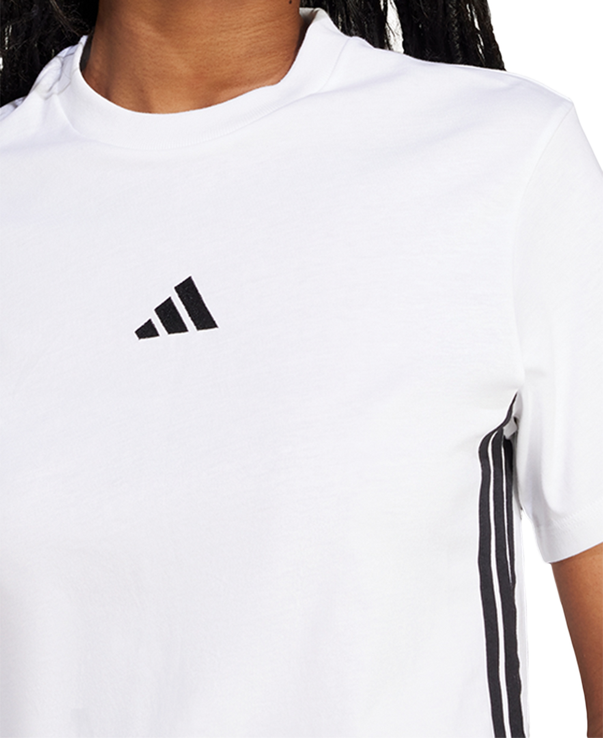 adidas Women's Essentials 3-Stripes Cotton T-Shirt - White/black