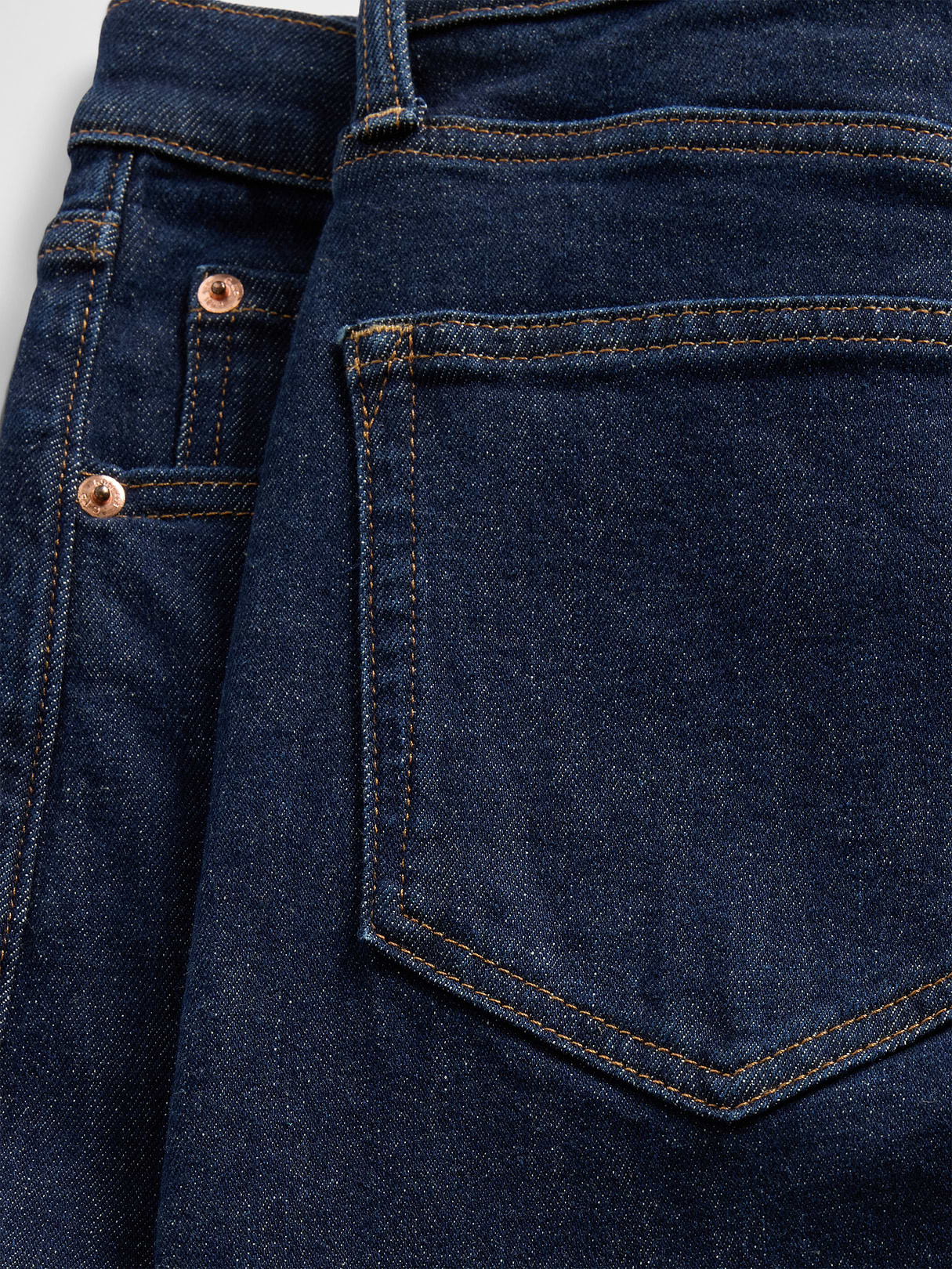 High Rise Stride Cuffed Wide-Leg Jeans - Dark blue indigo