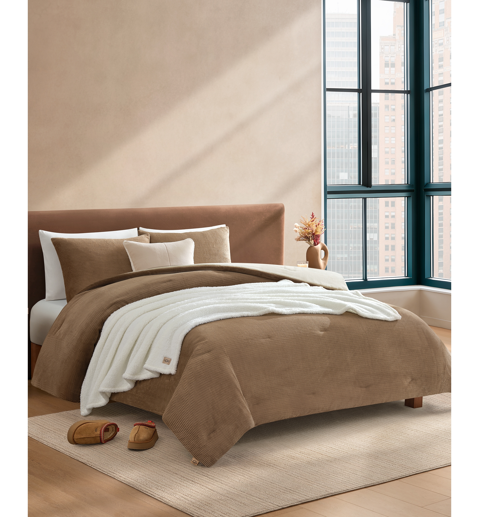 UGG® Brody Reversible Comforter Sets - Chestnut