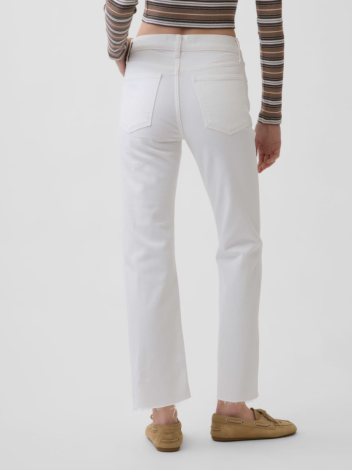 High Rise ’90s Slim Straight Crop Jeans - Fresh white