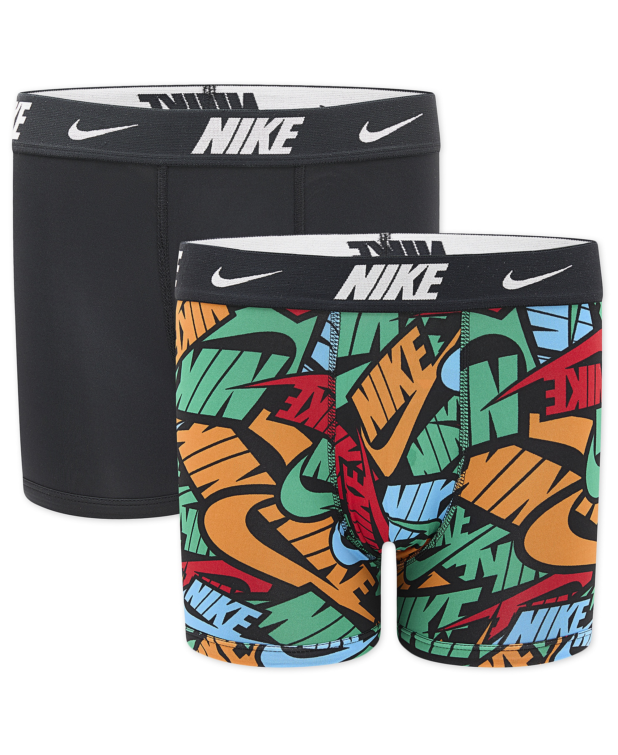 Nike Boys' 8-20 Printed Boxer Briefs, 2-Pack - Black/Multi