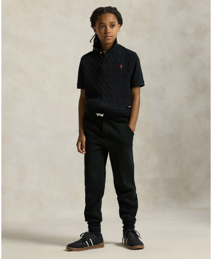 Polo Ralph Lauren Big Boys Cable- Knit Sweater Vest - Polo Black